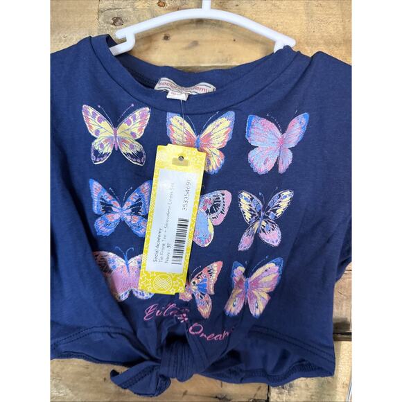 Social Academy Tie Front Tee And Sleeveless Dress, Navy, 3T - Picture 2 of 5